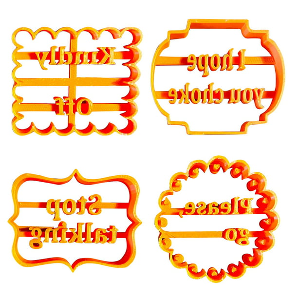 1/4PCS Cookie Molds with Good Wishes Alphabet for Cookie Baking Biscuit Cutters 
